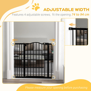 PawHut Adjustable Metal Pet Gate Safety Barrier by PawHut