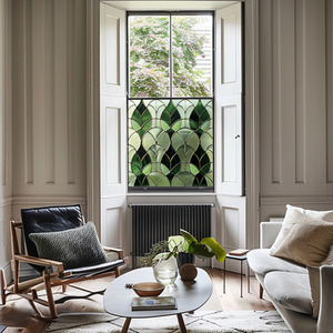 Azzone Art Deco Stained Glass Privacy Window Film - Green / 75cm by Creative Printing Solutions