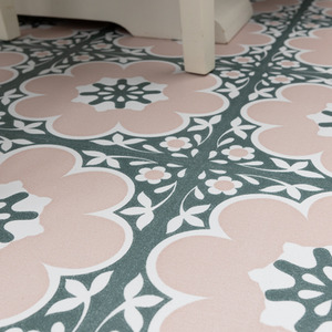 Daphne Pink Peel and Stick Vinyl Floor Tiles 0.93sqm by Fine Decor