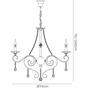 Libra Ceiling Pendant Chandelier 8 Light Antique Brass, Crystal - Antique Brass
