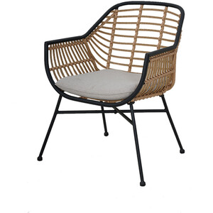 5 Piece Antigua Rattan Conversation Set - Black by Outdoor Essentials