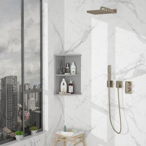 Home Source 2-Tier Bathroom Kitchen Corner Storage Shelf - Grey by Home Source