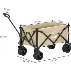 Outsunny Folding Garden Trolley Cart, 120KG Capacity, with Carry Bag by Outsunny