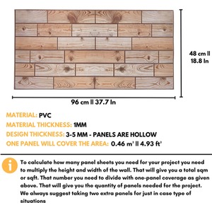 3D Wall Panels (96x48 cm) PVC Cladding Panel Wooden Design by NOVECRAFTO