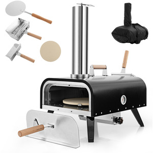 Outdoor Rotatable Pizza Oven - Black by Costway