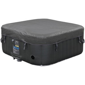 In-Outdoor Whirlpool Square Spa Pool Hot Tub Inflatable - Black by Arebos