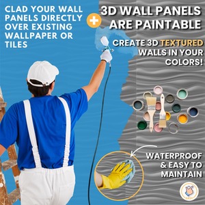 3D Wall Panels (50x50 cm) PVC Cladding Panel Wave Effect Design by NOVECRAFTO