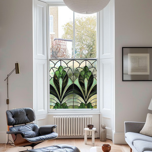 Alcamo Art Deco Stained Glass Privacy Window Film by Creative Printing Solutions