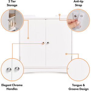 Holbrook Under Sink Bathroom Cabinet - white by VonHaus
