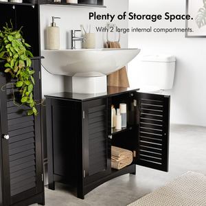 Shrewsbury Under Sink Bathroom Cabinet - Black by VonHaus
