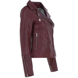 Giulia Veg Tanned Leather Biker Jacket by Ashwood Leather