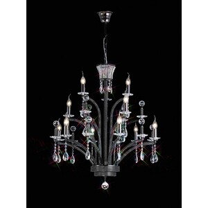 Orlando Ceiling Pendant Chandelier Large Black Chrome (Requires Assembly) - Black Chrome