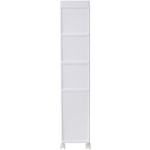 Four-Tier Mobile Plastic Drawer Cabinet - White / 19.5cm by Livingandhome