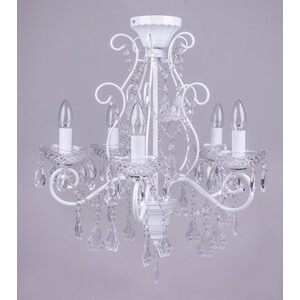 Antiqued White Jewelled Ceiling Chandelier