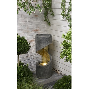 Twirl Fountain With LED Light - Grey by My Garden