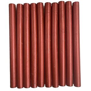 Pack of 10 Burgundy Shimmer Wax Sticks - Red by Syntego