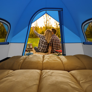 3-Person Outdoor Camping Tent - Blue by Costway