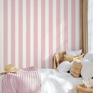 Textured Look Striped Wallpaper Realistic Modern - Pink, Cream by Fine Decor