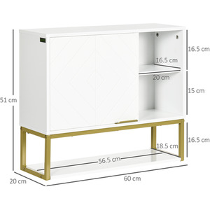 Bathroom Wall Cabinet, Over Toilet Storage Cabinet with Shelves - White by kleankin