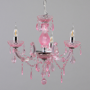 Glow Marie 3 Light Chandelier - Pink by Litecraft