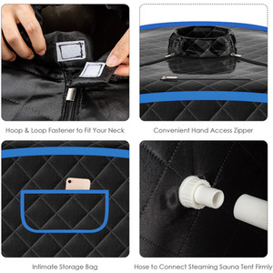 Foldable Steam Spa Sauna - Black by Costway