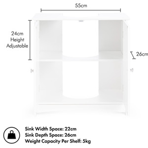 Holbrook Under Sink Bathroom Cabinet - white by VonHaus