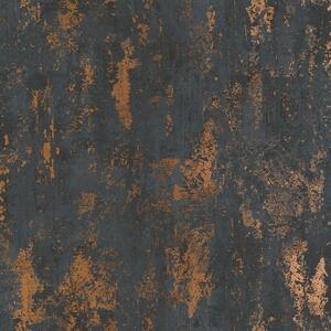 Metallic Concrete Effect Wallpaper Industrial Modern - Black by Nina Home