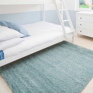 Super Soft Duck Egg Blue Shaggy Living Area Rug by The Rug House