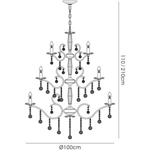 Zinta Ceiling Pendant Chandelier 3 Tier 2Chrome, Crystal (Requires Assembly) - Polished Chrome