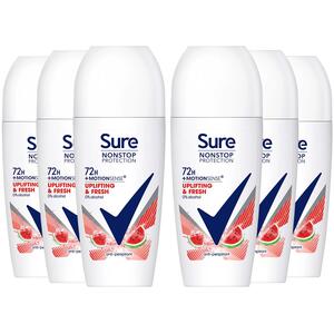 Sure Women Motion Sense AP Deodorant Rollon 72H Nonstop, Uplifting and Fresh50ml - 6 by Sure
