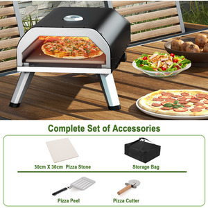 4KW Foldable Pizza Oven - Black by Costway