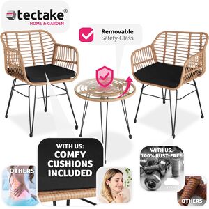 Molfetta Rattan Furniture Set - nature by tectake