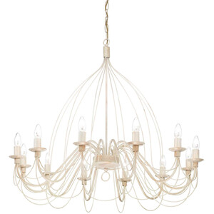 Corte 12 Light Chandelier Antique White Finish, E14 - Antique white