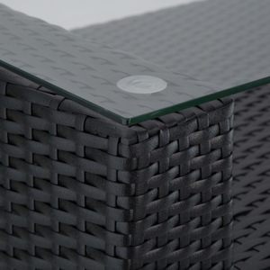 Rattan Garden Set Munich 4 Seats 1 Table - Black by tectake