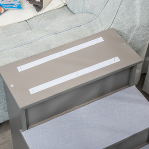 PawHut 4 Step Cushioned Pet Stairs - Grey by PawHut