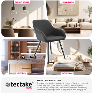 Dining Chair Scandi - Padded Boucle Cover, High Backrest by tectake