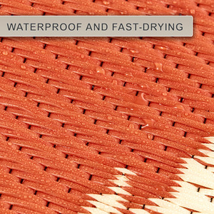 Patterned Outdoor Reversible Garden Rug - Mango Orange & Whisper White by Relsy