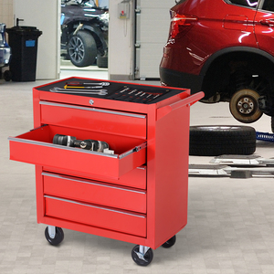 DURHAND Roller Tool Cabinet Stoarge Box - Red by DURHAND