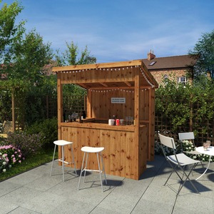 6 x 4 Outdoor Wooden Garden Bar Pressure Treated Tongue and Groove - Brown / Garden Bar by Waltons