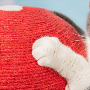Sisal Mushroom Cat Scratching Post - Red by Livingandhome