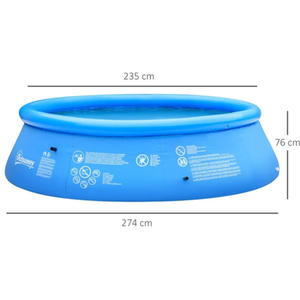 Family Sized Inflatable Pool with Hand Pump - Blue by Furnico Living Ltd