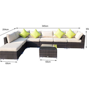 Outsunny 8 Piece Rattan Sofa Garden Furniture Set - Brown by Outsunny