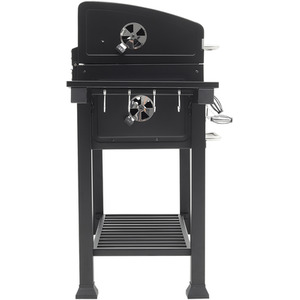 Outdoor Height-adjustable Charcoal BBQ with Side Table - Black by Kidkid