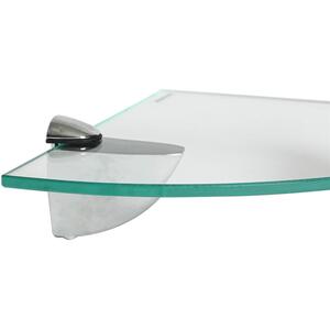 Floating Glass Corner Shelf - 20cm - Chrome / 6 by Harbour Housewares