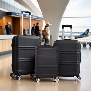 Lifeideas Set of 3 Lockable Travel Suitcase - Black by lifeideas