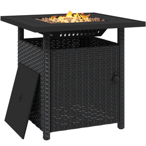Outsunny 50,000 BTU Output Rattan Fire Pits for Garden - Black by Outsunny