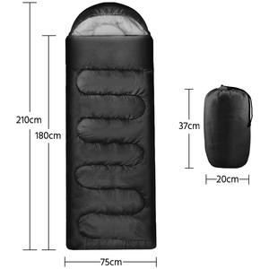 Adult Envelope Sleeping Bag Single Person - Black by Yaheetech