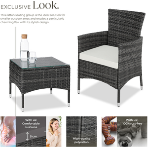 Rattan Garden Furniture Set Lucerne Two Sets Of Cushion Covers by tectake