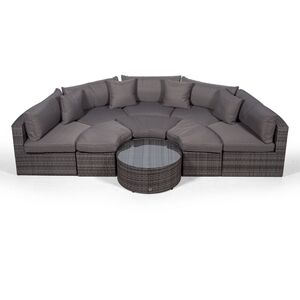 Monaco Luxury Large Rattan Garden Sofa Set - Grey by Giardino