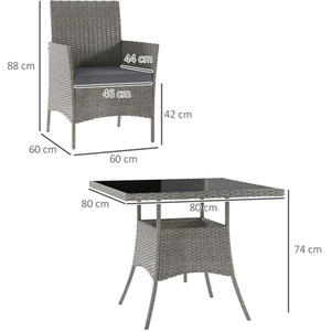 Outsunny 5-Piece Rattan Garden Furniture Set by Outsunny